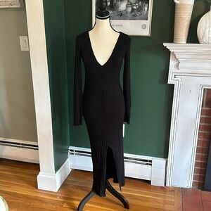Zara NWT Bodycon Sweater Maxi dress in black size medium